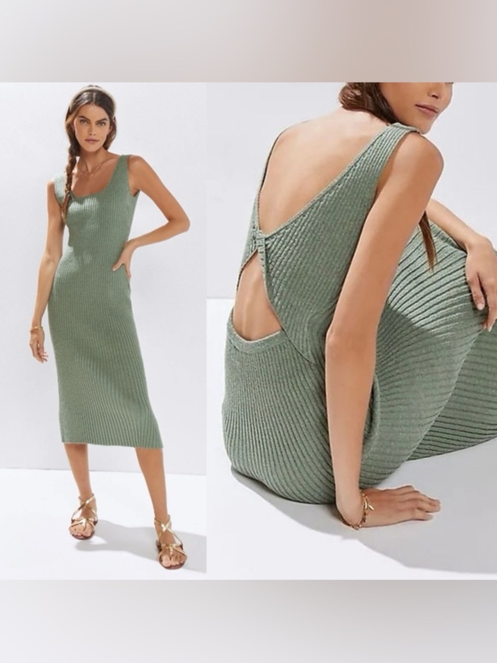 AMADI x Anthropologie Knit Midi Dress - Sage